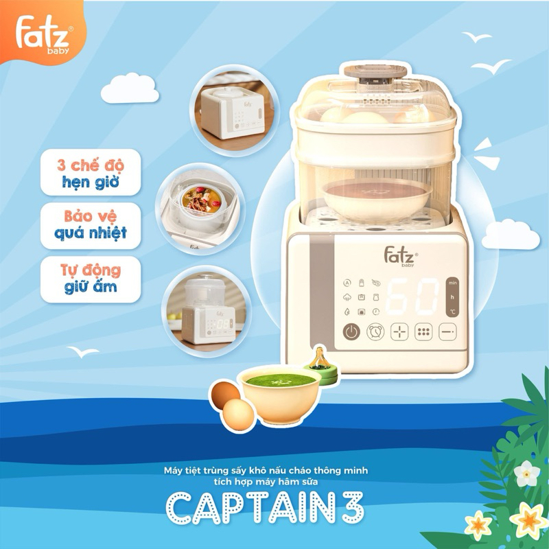 Ảnh Máy tiệt trùng sấy khô nấu cháo thông minh tích hợp máy hâm sữa Captain 3 FATZBABY FB4326SL 3