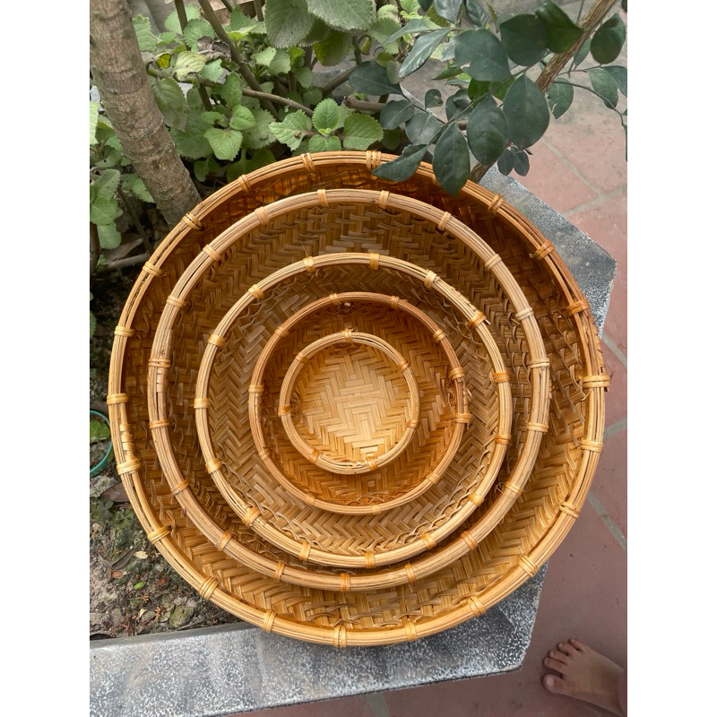Thúng tre hun khói , thúng đựng rau củ, hoa quả, decor trang trí ...