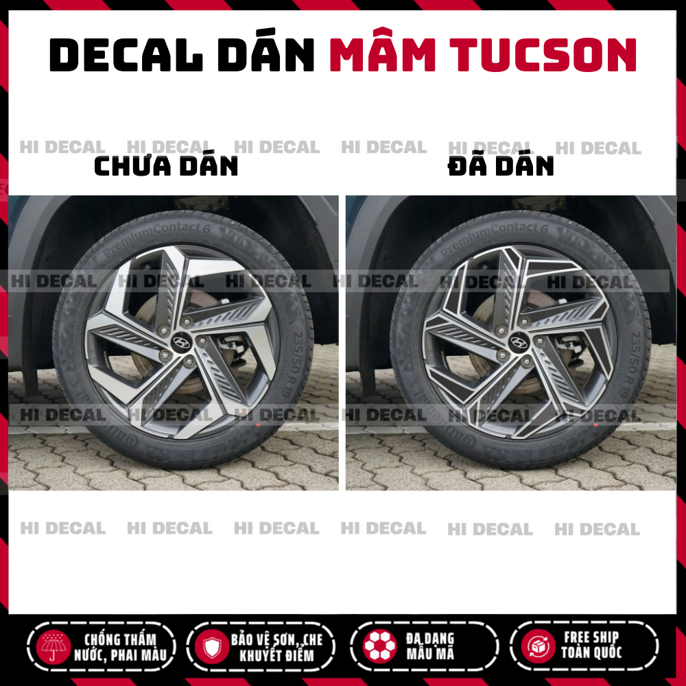 Tem dán mâm Tucson, decal dán lazang tucson tạo điểm nhấn