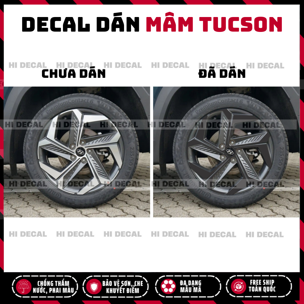 Tem dán mâm Tucson, decal dán lazang tucson tạo điểm nhấn