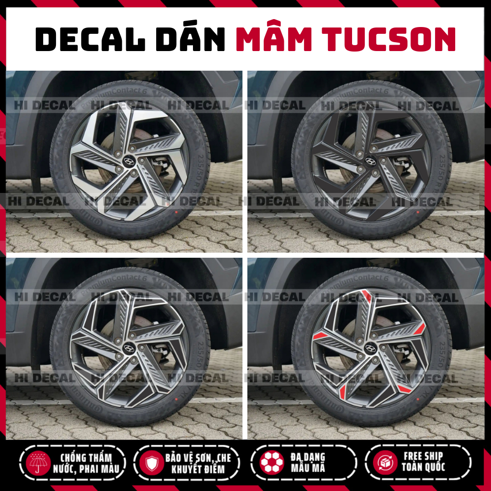 Tem dán mâm Tucson, decal dán lazang tucson tạo điểm nhấn