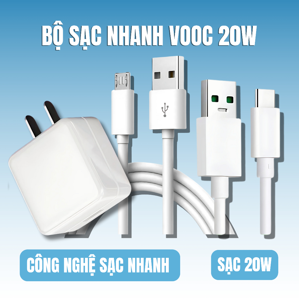 Bộ Sạc Nhanh Vooc Oppo Đầy Đủ Các Loại 10W | 20W | 67W | 80W Cổng Sạc TypeC / Micro Tốt BH 6 Tháng