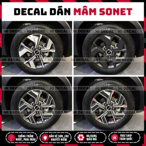 Tem dán mâm Sonet, decal dán lazang Sonet tạo điểm nhấn cho xe