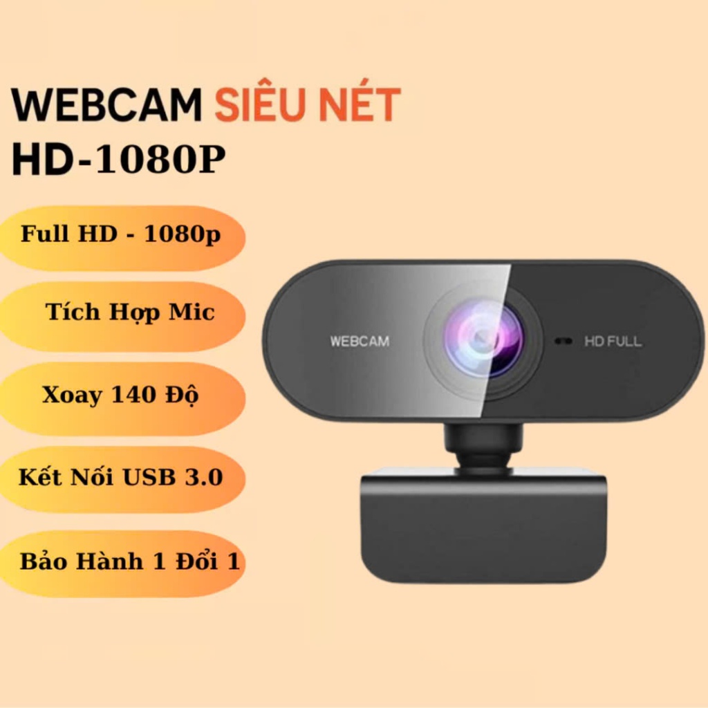 Webcam Máy Tinh,Full HD 1080p/720p,Có Mic Siêu Nét Dùng Cho PC Laptop,Chuyên Dụng Học Zoom,Livestream,Bảo Hành 12 Tháng - ảnh 2