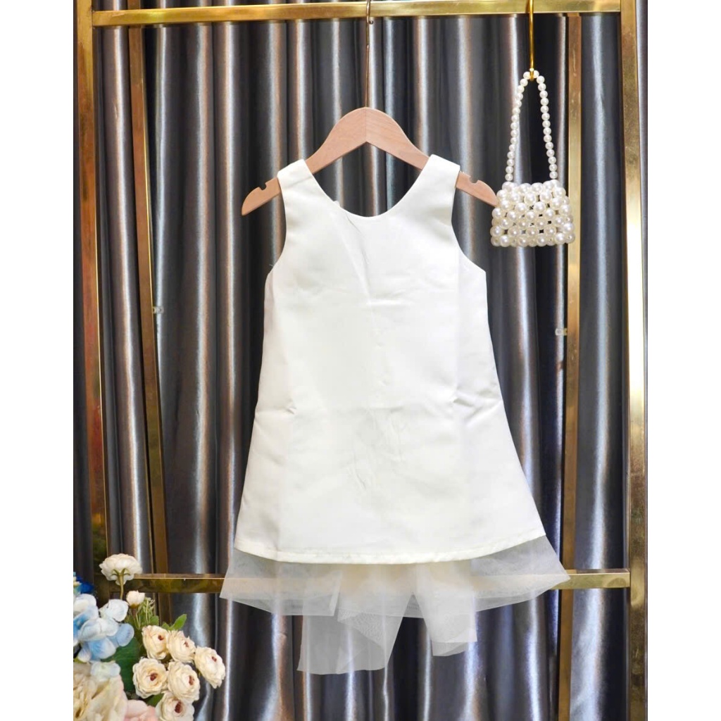 Váy suông bé gái hở lưng nơ sau lưng mẹ và bé điệu đà 12-55kg , Váy đi chơi , đi du lịch , đi dự tiệc
