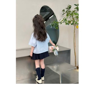 [B&G] Sét váy áo sơ mi kèm chân váy xếp ly angel năng động cho bé gái từ 12-45kg(2-12 tuổi)