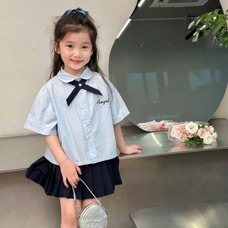 [B&G] Sét váy áo sơ mi kèm chân váy xếp ly angel năng động cho bé gái từ 12-45kg(2-12 tuổi)
