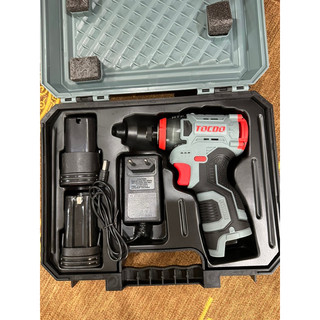 (Bản đặc biệt màu xám ) Chuyên Vít Tocdo 16,8v Có Búa (2 Pin h+ 1 Sạc) Động Cơ Không Chổi Than