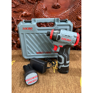 (Bản đặc biệt màu xám ) Chuyên Vít Tocdo 16,8v Có Búa (2 Pin h+ 1 Sạc) Động Cơ Không Chổi Than