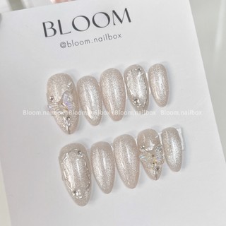 [B16] Móng giả thiết kế mắt mèo lấp lánh charm thuỷ tinh và đá nailbox xinh chụp kỷ yếu