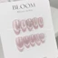 Nailbox thiết kế mắt mèo hồng baby charm nơ bạc và tim dịu keo Bloom.nailbox