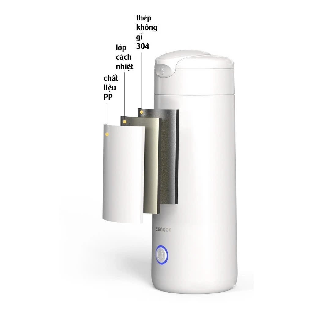 Ấm siêu tốc Mini Tự ngắt khi sôi 420ml, Bình siêu tốc kiêm giữ nhiệt 2-3h, đun sôi, giấu dây tiện lợi, pha sữa, pha trà