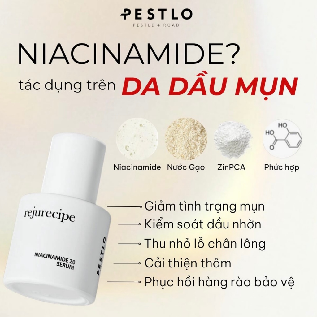 Serum dưỡng sáng PESTLO Rejurecipe Niacinamide 20% 30ml