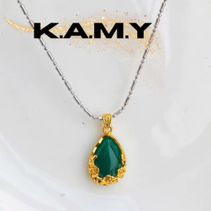 Mặt Dây Chuyền Hình Giọt Nước Đá Thủy Tinh Xanh May Mắn - Trang Sức KAMY