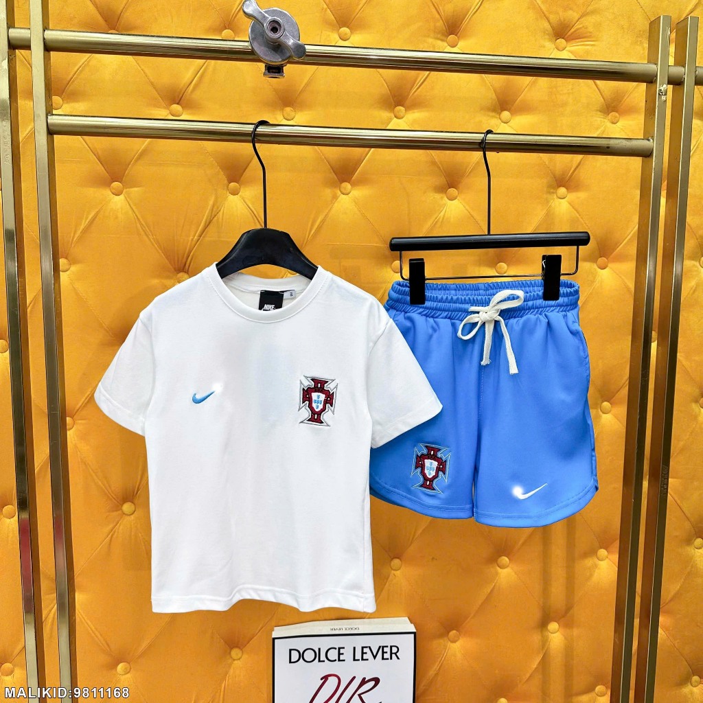 Bộ Thể Thao bé Trai Nai Kỳ Thêu Logo Bồ Đào Nha Cực Đẹp - Bộ Cộc bé Trai Cao Cấp