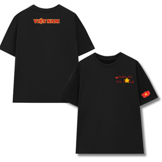 Áo Thun UNISEX form rộng nam nữ in hình Má.u đỏ Da Vàng yêu nước chất Cotton mềm mịn co dãn 2c