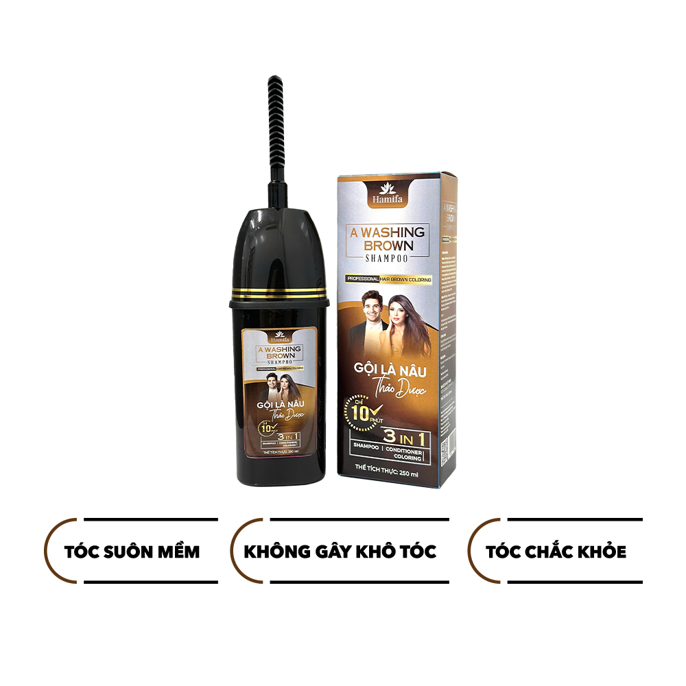 Ảnh Dầu Gội Phủ Bạc Thảo Dược Hamifa Nhuộm Tóc Gội Là Đen Trong 5 phút - Chai 250ml 2