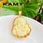 Mặt dây chuyền hình phật di lặc cười đá trắng ngà viền đài sen - Trang sức KAMY