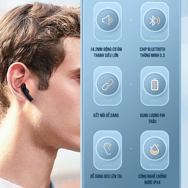 Tai nghe Bluetooth X87 công nghệ 5.3 thể thao không dây, khử tiếng ồn kết nối nhanh SP888 PKMALL
