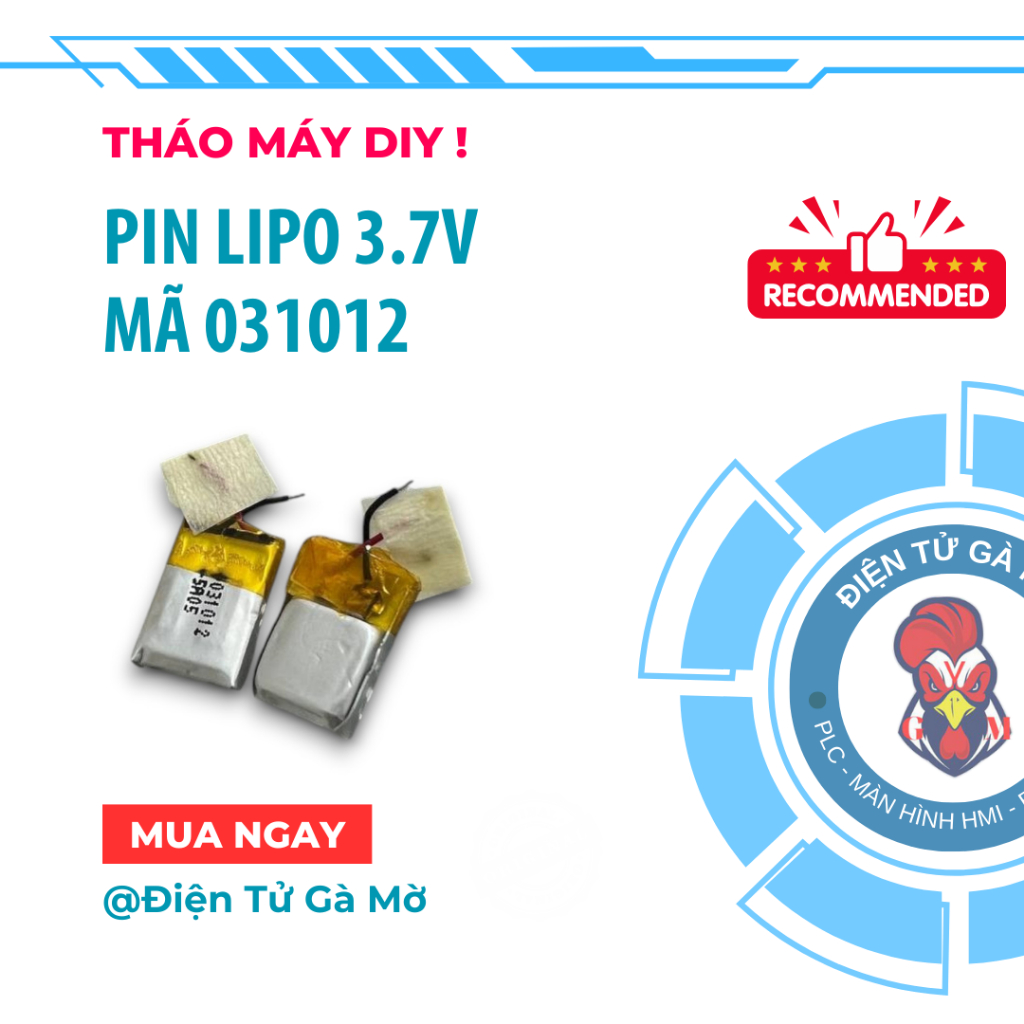 [1 VIÊN] Pin LiPo Mini 3.7V Mã 301212, Kích Thước 30x12x10mm | Shopee ...