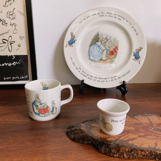 [Ảnh thật] Đĩa Cốc Ly Chum Thỏ Peter Rabbit - Gốm Nhật 2hand