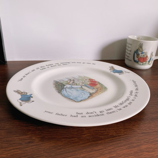 [Ảnh thật] Đĩa Cốc Ly Chum Thỏ Peter Rabbit - Gốm Nhật 2hand