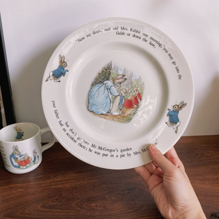 [Ảnh thật] Đĩa Cốc Ly Chum Thỏ Peter Rabbit - Gốm Nhật 2hand