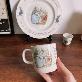 [Ảnh thật] Đĩa Cốc Ly Chum Thỏ Peter Rabbit - Gốm Nhật 2hand