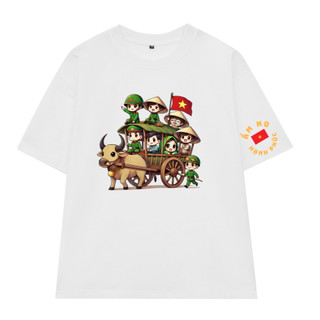 Áo Thun UNISEX form rộng nam nữ in hình Trâu cùng Chú Bộ Đôi Ấm No Hạnh Phúc chất Cotton mềm mịn co dãn 2c