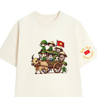Áo Thun UNISEX form rộng nam nữ in hình Trâu cùng Chú Bộ Đôi Ấm No Hạnh Phúc chất Cotton mềm mịn co dãn 2c