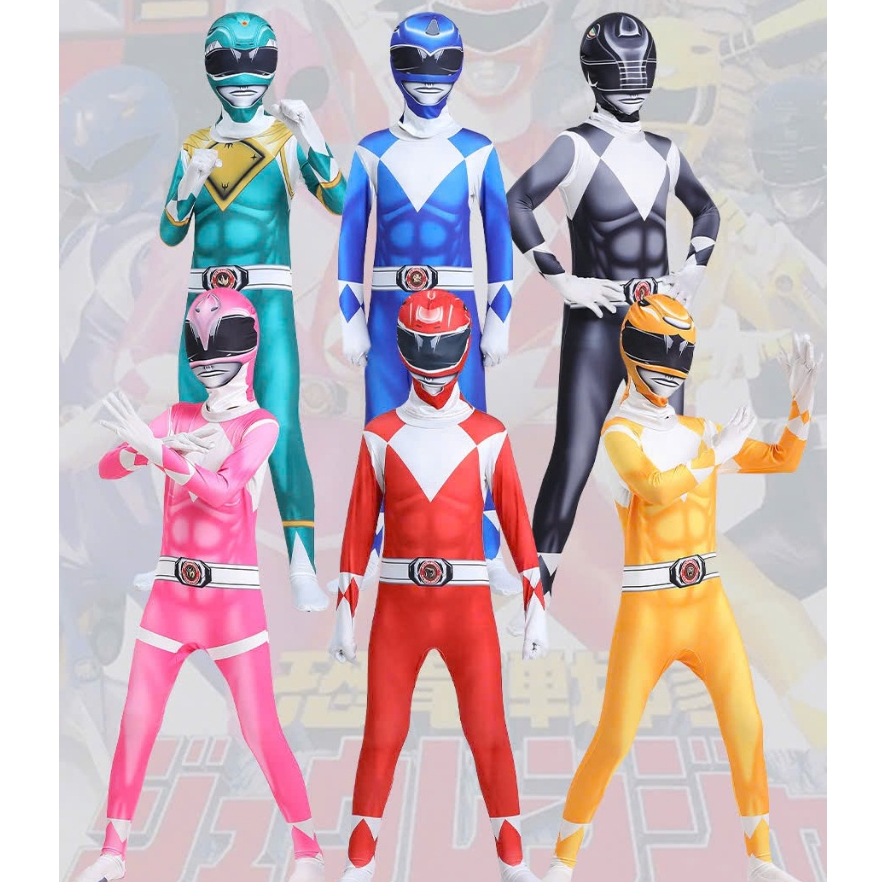 Bộ áo liền quần cosplay siêu nhân Gao Rangers Powen Rangers Halloween ...