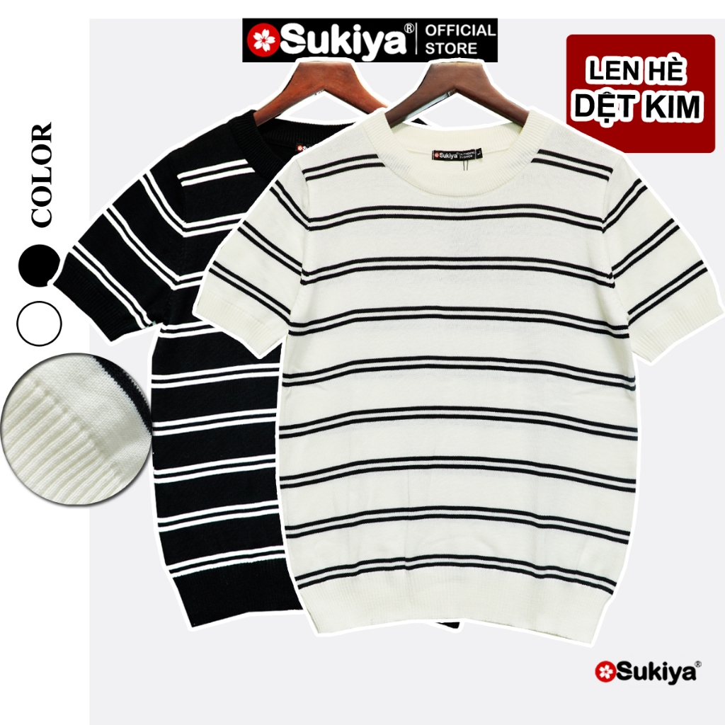 Ảnh Áo Len Dệt Kim Nam SUKIYA Premium Kẻ đôi Len Mát Cotton Thấm Mồ Hôi mùa Hè AL111 2