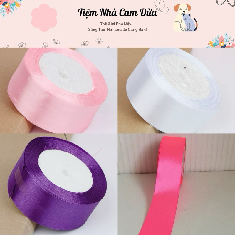 RUY BĂNG LỤA GÓI HOA SỈ 5 cuộn (4cm x 24m) | Shopee Việt Nam