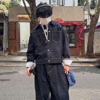 Áo khoác jeans bản indigo chất liệu raw denim cao cấp form regula THEM Studio, áo khoác unisex basic street style