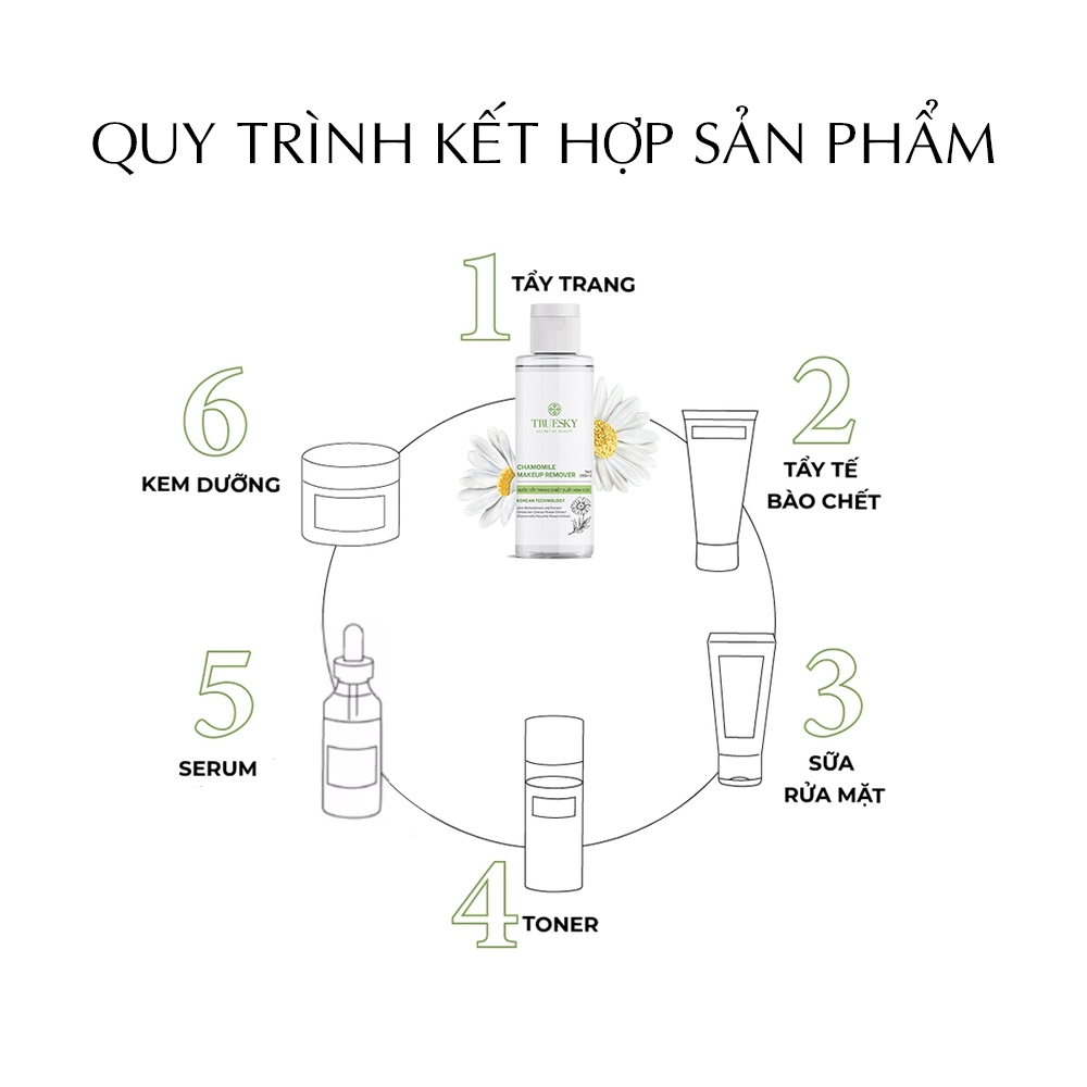 Ảnh Nước tẩy trang dịu nhẹ Truesky Chamomile Makeup Remover chiết xuất hoa cúc 200ml 4