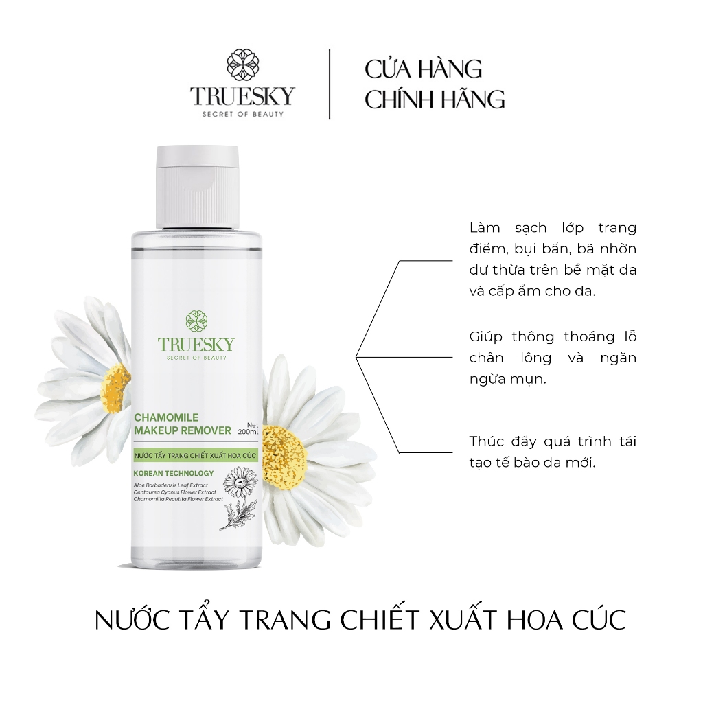 Ảnh Nước tẩy trang dịu nhẹ Truesky Chamomile Makeup Remover chiết xuất hoa cúc 200ml 1