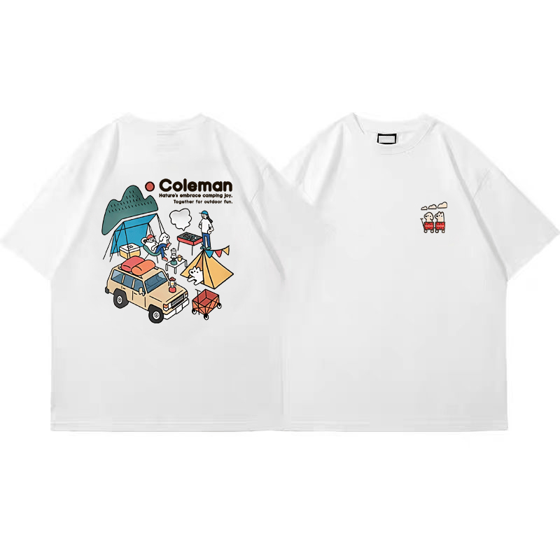 Áo thun HappyTee - Mẫu  Áo nam Boy Phố COLEMEN  cotton 100 cao cấp 2 màu Đen Trắng 2 mặt