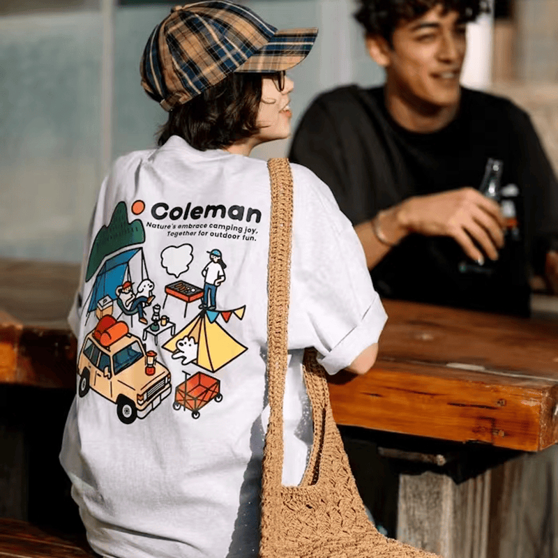 Áo thun HappyTee - Mẫu  Áo nam Boy Phố COLEMEN  cotton 100 cao cấp 2 màu Đen Trắng 2 mặt