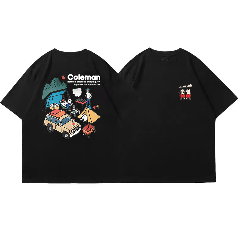 Áo thun HappyTee - Mẫu  Áo nam Boy Phố COLEMEN  cotton 100 cao cấp 2 màu Đen Trắng 2 mặt