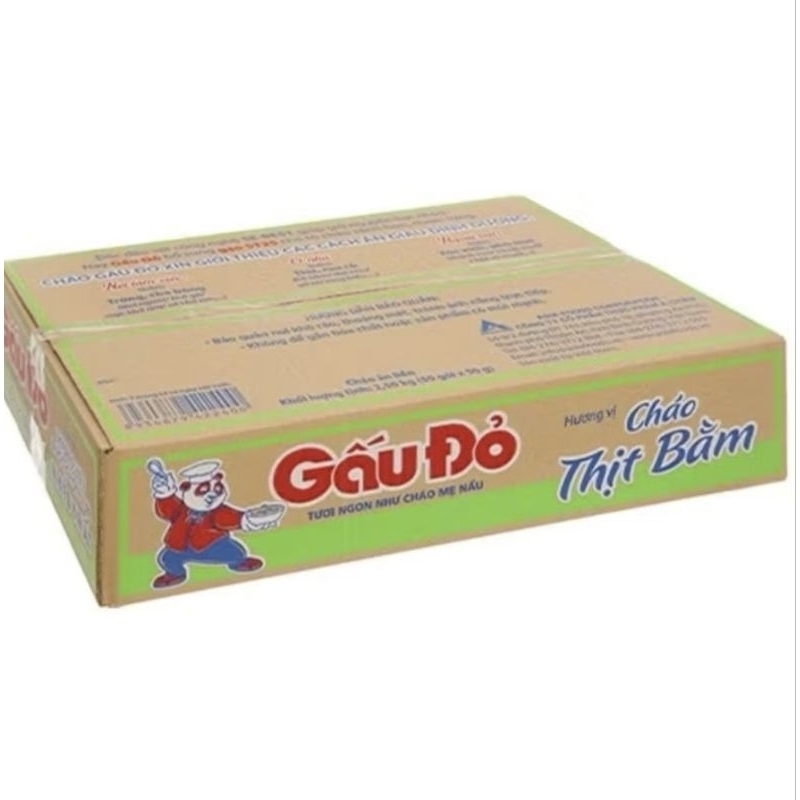 cháo gấu đỏ thịt băm ,gà ,nước cốt xương hầm