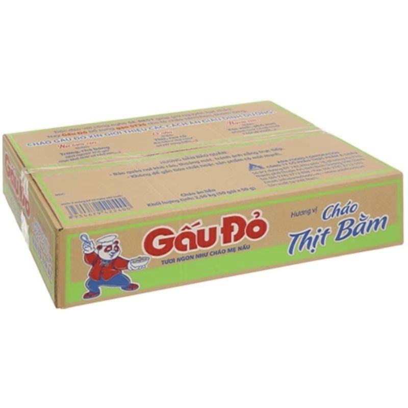 cháo gấu đỏ thịt băm ,gà ,nước cốt xương hầm