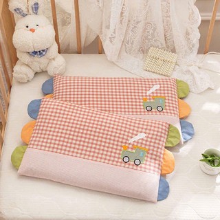 Gối Cotton Cầu Vồng Cho Bé Thêu Hình Con Vật Xinh Xắn, Gối Nằm Cho Bé Êm Mềm Mịn Kích Thước 30x50cm