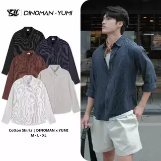 Áo Sơ Mi Kẻ Sọc Nam Nữ DINOMAN x YUMI Chất Liệu Cotton Kẻ Mềm Mịn Form Basic Trẻ Trung - SM013