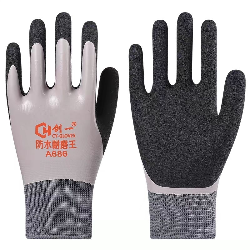 Găng tay GLOVES A686 phủ cao su chống mài mòn chống nước,siêu bám chống trượt