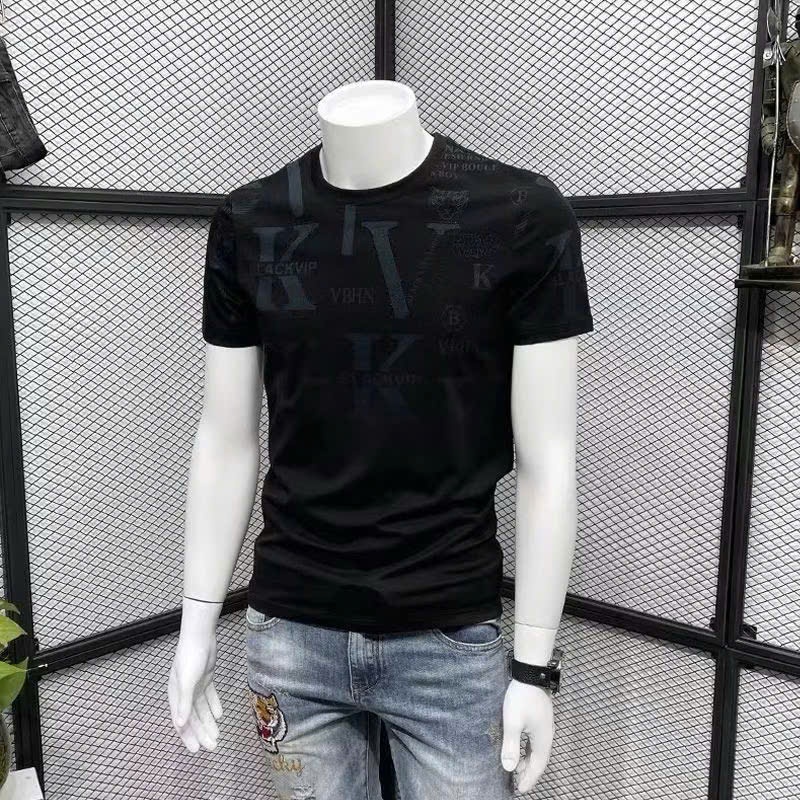 Áo thun nam cổ tròn tay ngắn in họa tiết KV cực đẹp,chất vải cotton co giãn thoáng mát trẻ trung năng động Menswear Top