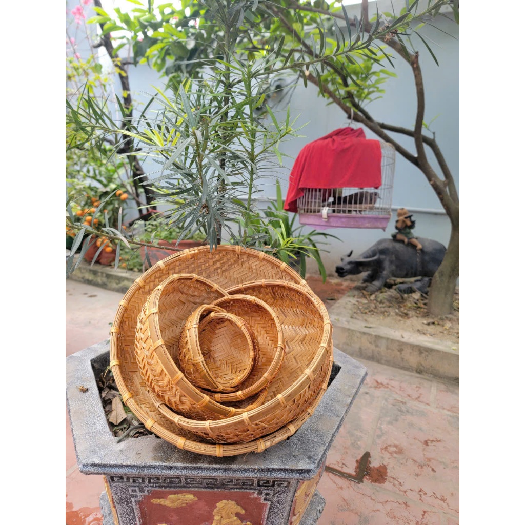 THÚNG TRE , Thúng tre hun khói , thúng đựng rau củ, hoa quả, decor ...