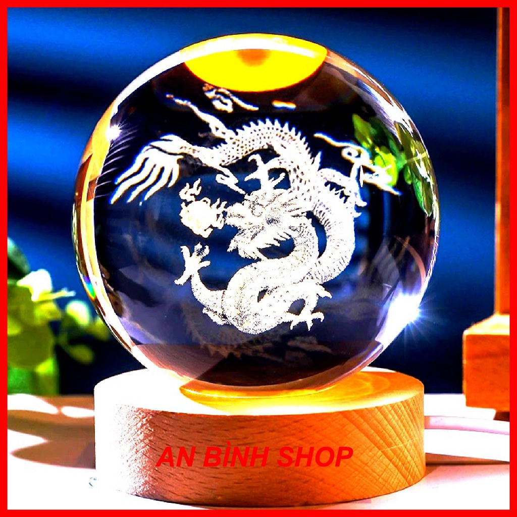 ( Hàng loại 1 ) Quả Cầu Pha Lê 3D, Qùa Tặng Giáng Sinh, Quà Lưu Niệm, Hình 12 Con Giáp, quả cầu pha lê