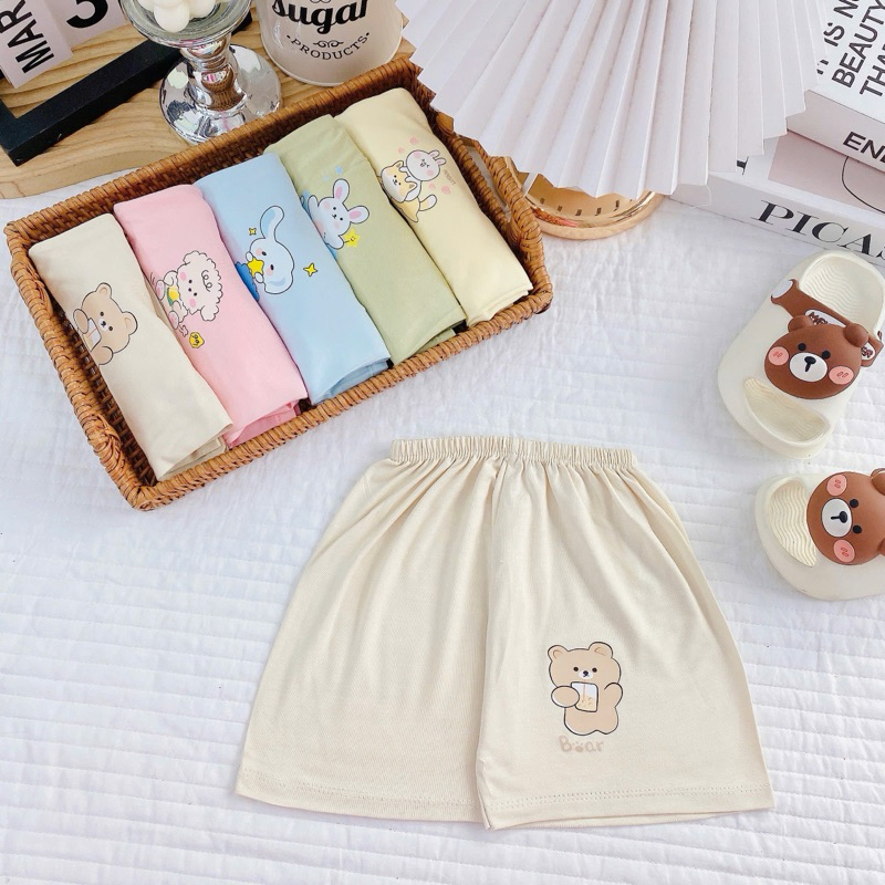 (LK 002) Combo 5-10 Quần Đùi Petit QC mềm mịn thấm hút mồ hôi cho bé từ 3-15kg
