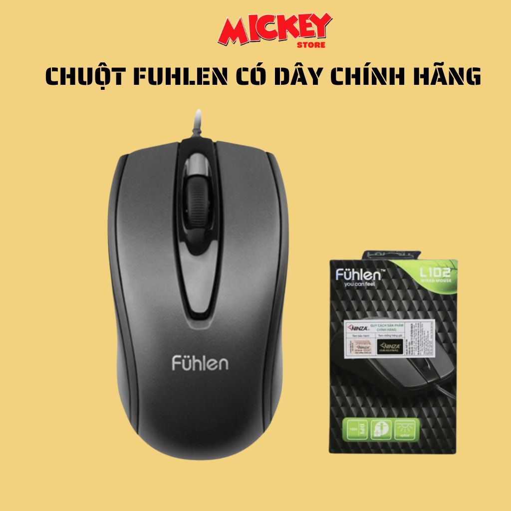 Chuột có dây Fuhlen L102 chính hãng hàng nhập khẩu - bảo hành 24 tháng
