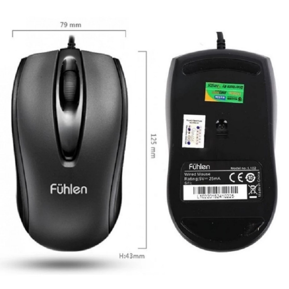 Chuột có dây Fuhlen L102 chính hãng hàng nhập khẩu - bảo hành 24 tháng